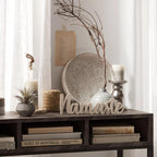 Round Patterned Wood Tray