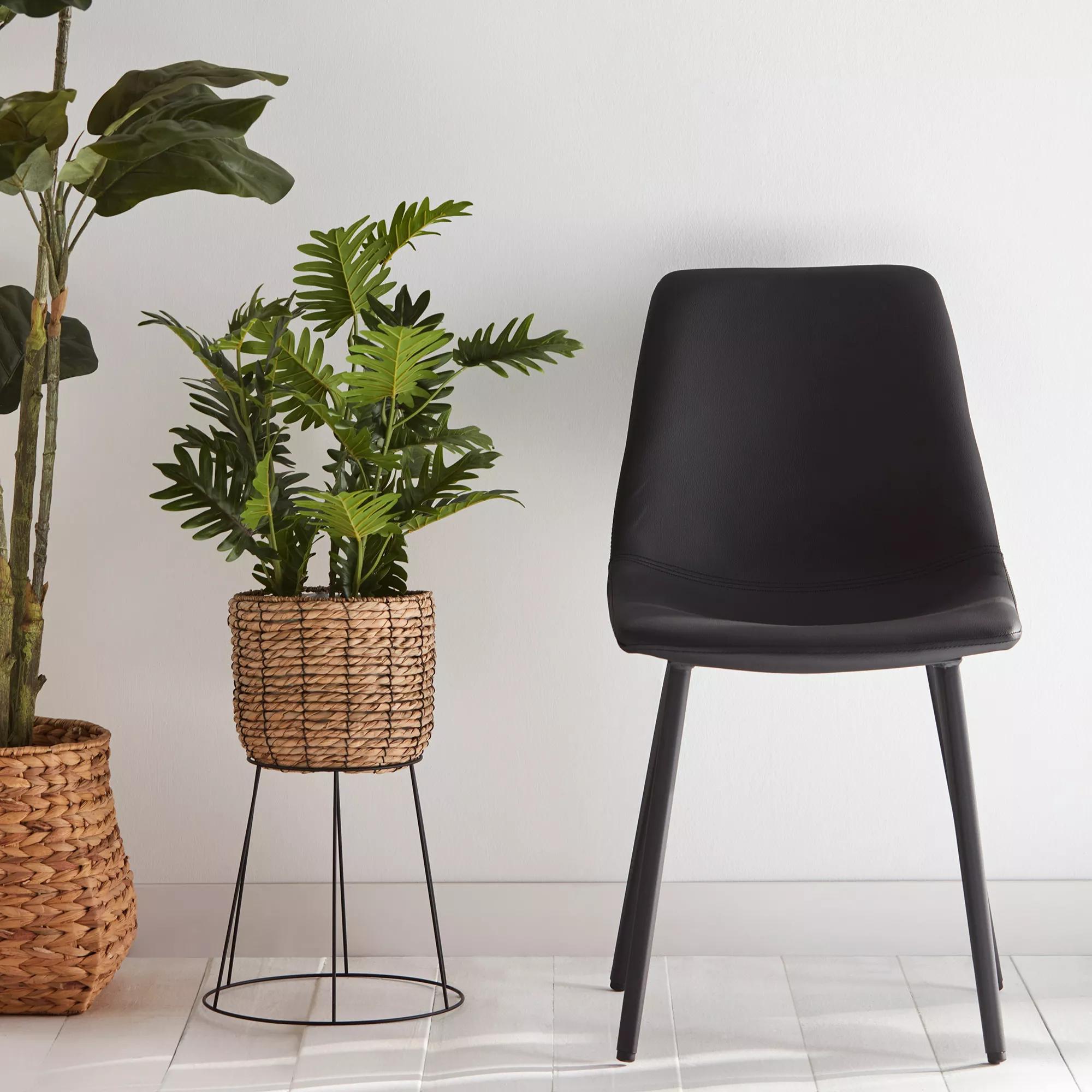 Faux Leather and Metal Dining Chair