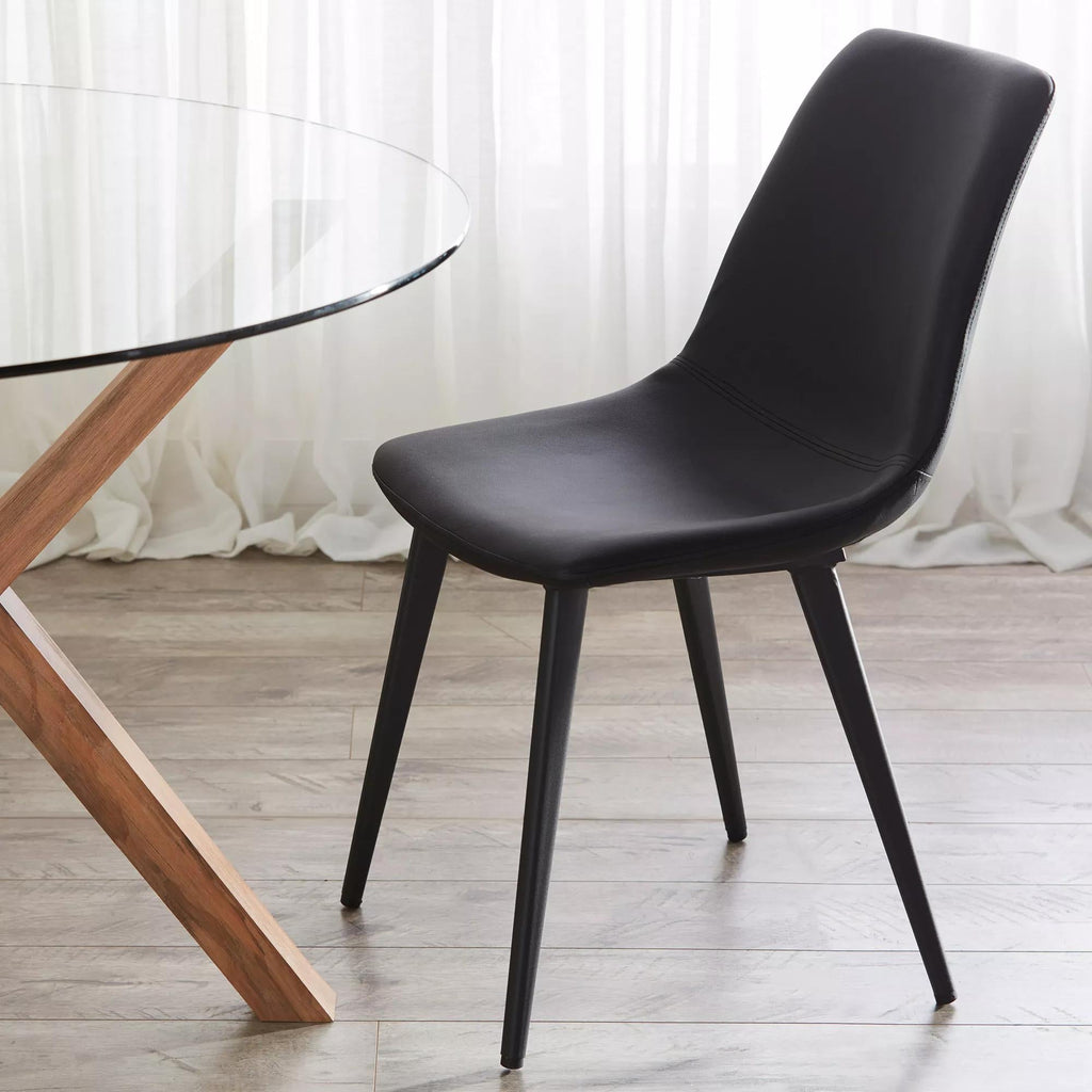 Faux Leather and Metal Dining Chair