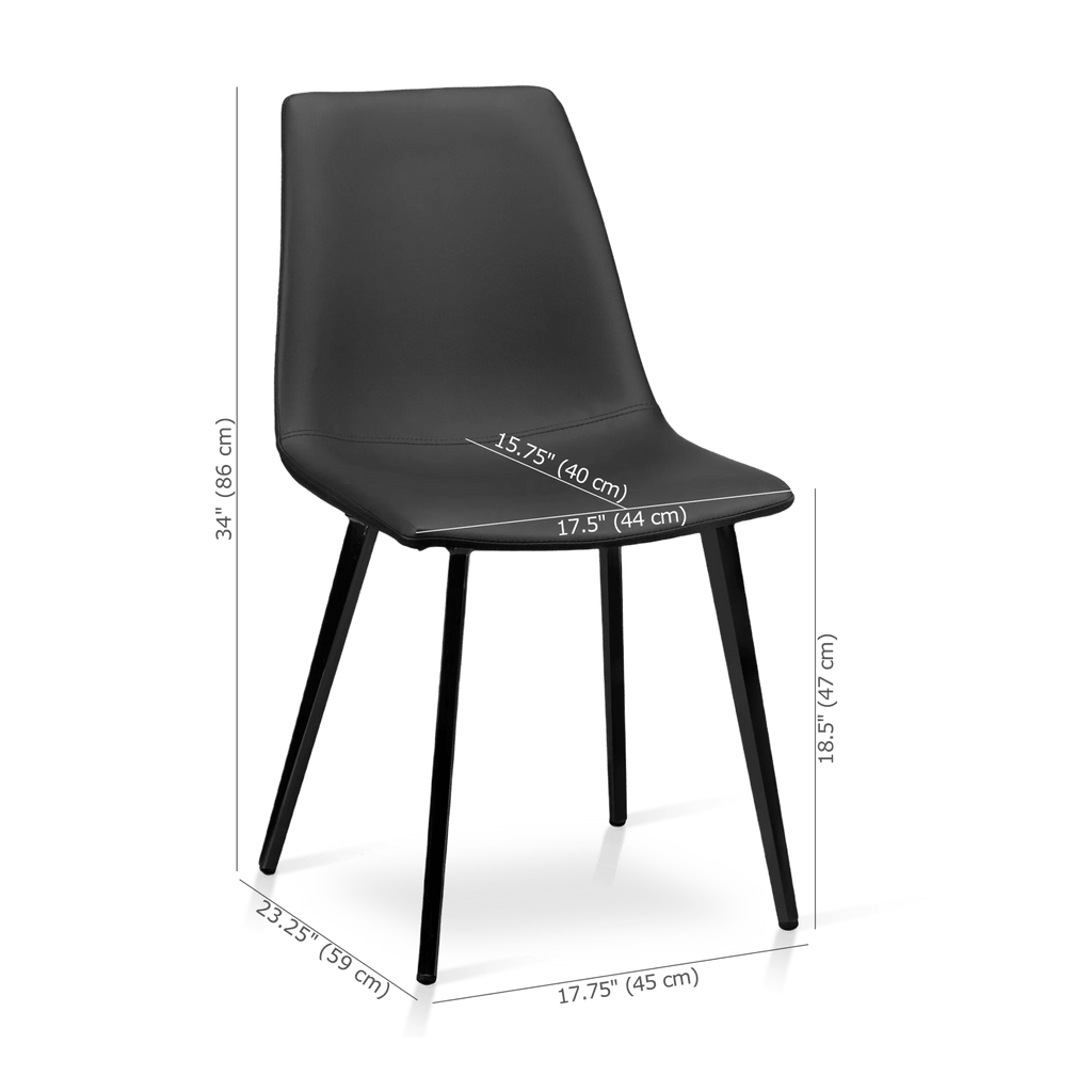 Faux Leather and Metal Dining Chair