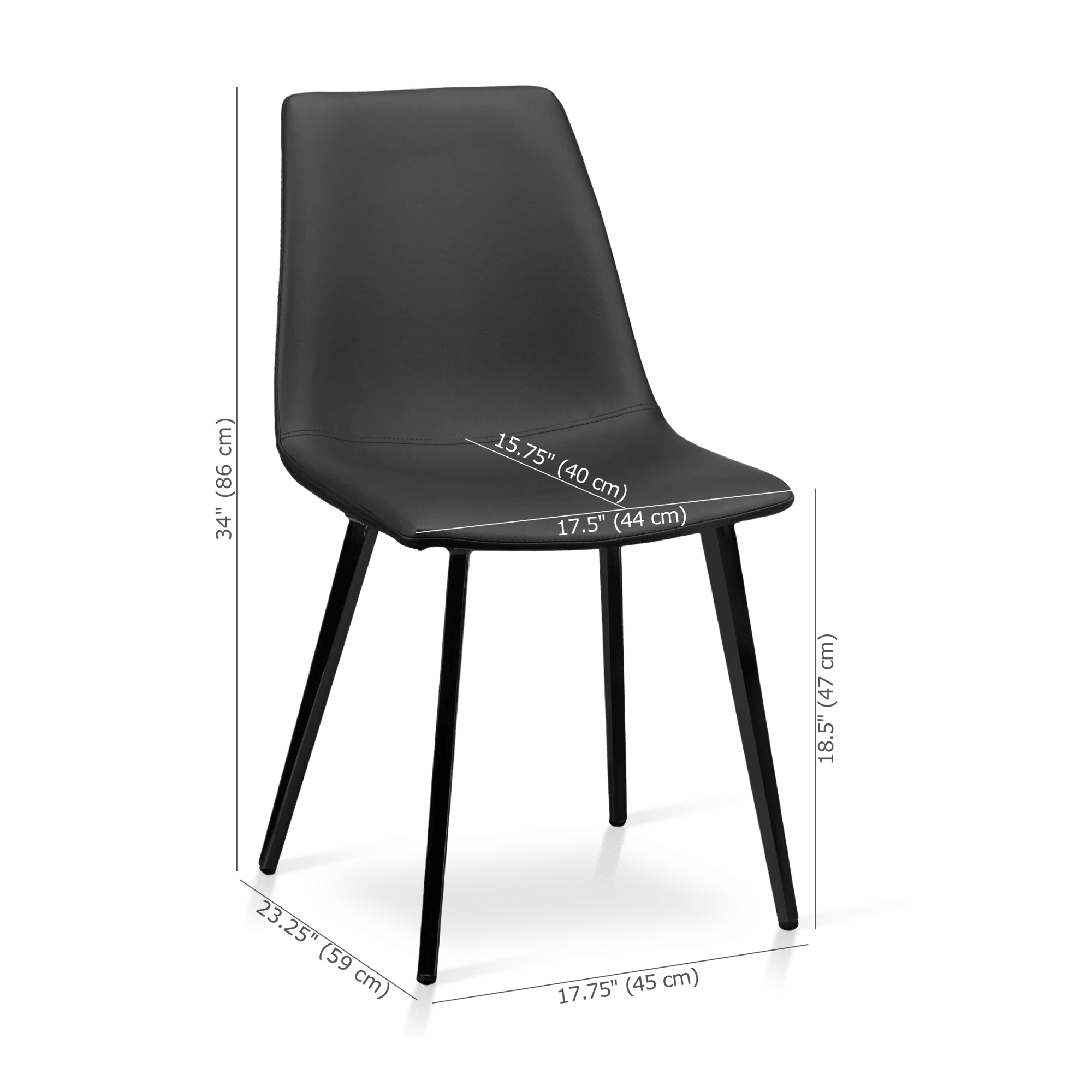 Faux Leather and Metal Dining Chair