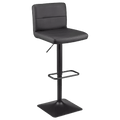 Black Matte Faux Leather and Metal Adjustable Bar Stool