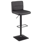 Black Matte Faux Leather and Metal Adjustable Bar Stool