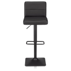 Black Matte Faux Leather and Metal Adjustable Bar Stool