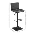 Black Matte Faux Leather and Metal Adjustable Bar Stool