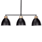 3-Bulb Metal and Wood Ceiling Lamp