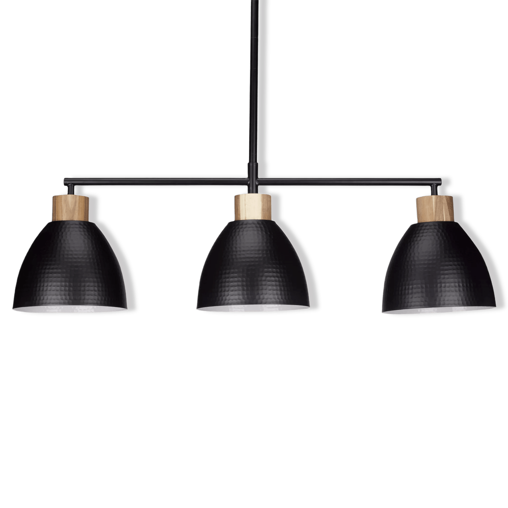 3-Bulb Metal and Wood Ceiling Lamp