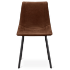 Rust Textured Faux Leather and Metal Dining Chair