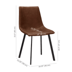 Rust Textured Faux Leather and Metal Dining Chair