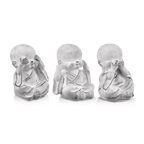 Three Wise Buddha Cement Statuettes