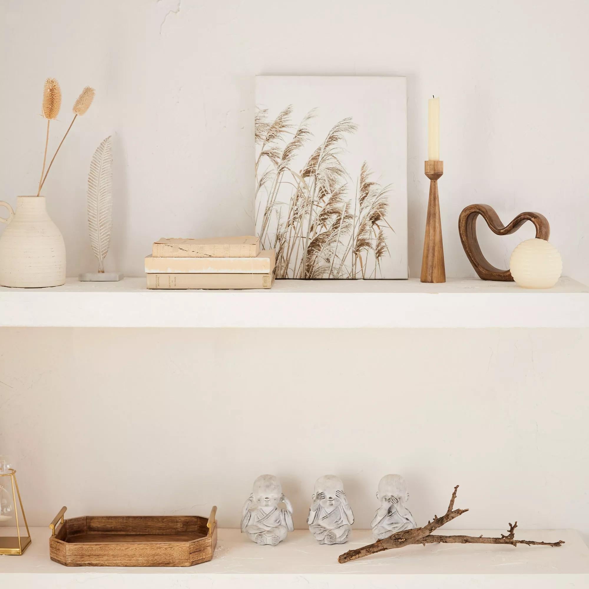 Three Wise Buddha Cement Statuettes