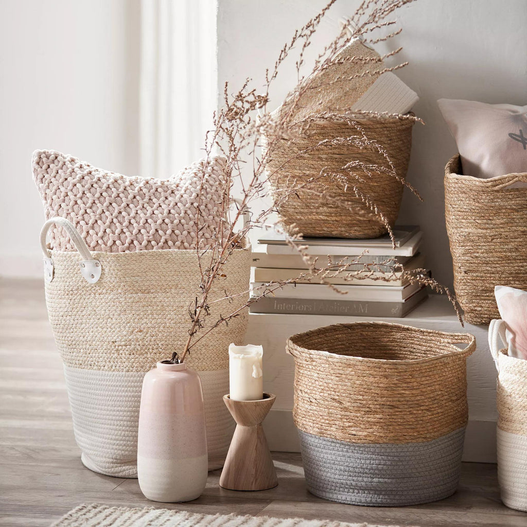 Corn Fiber and Cotton Rope Hamper