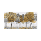 Gel-Embellished Abstract Forest Canvas