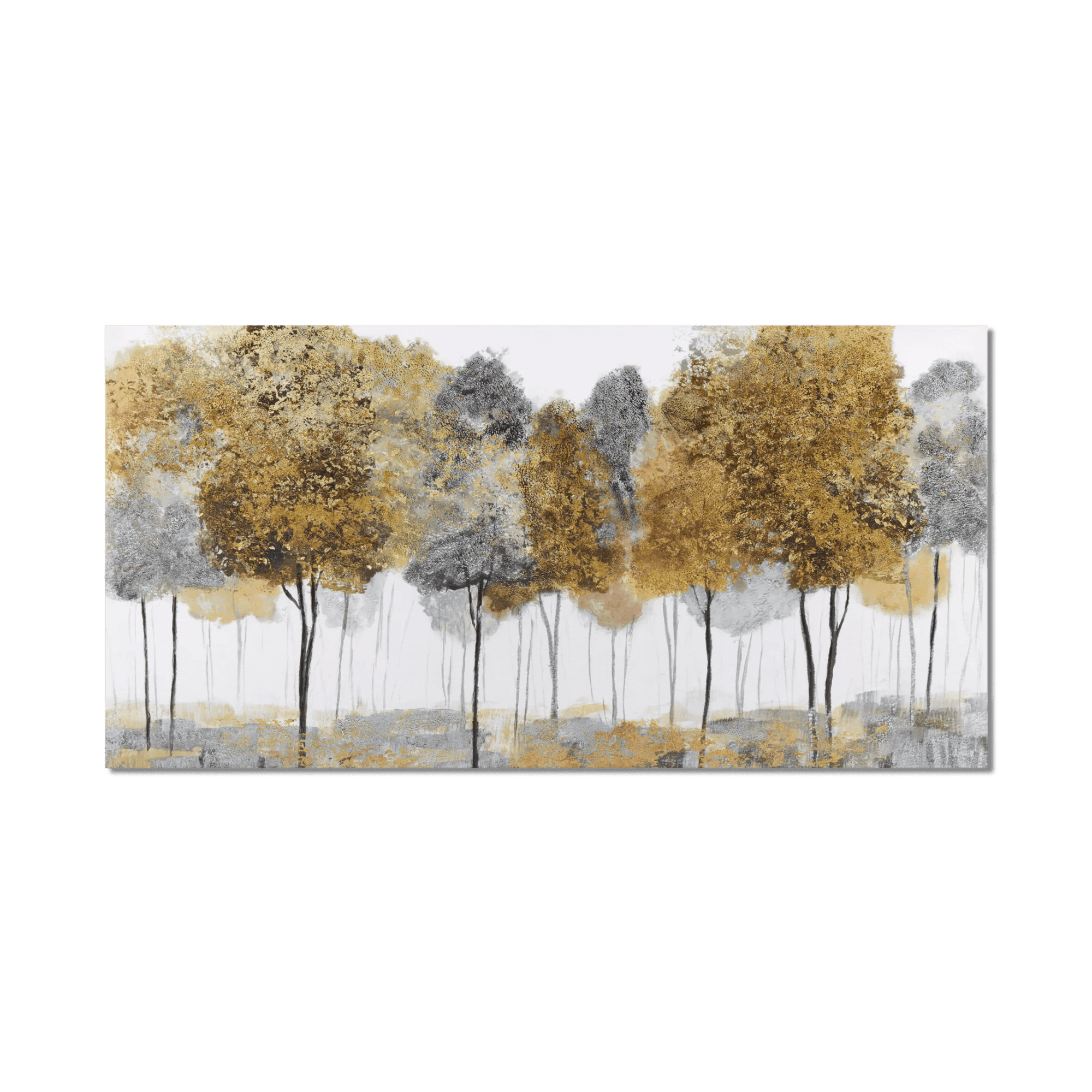 Gel-Embellished Abstract Forest Canvas