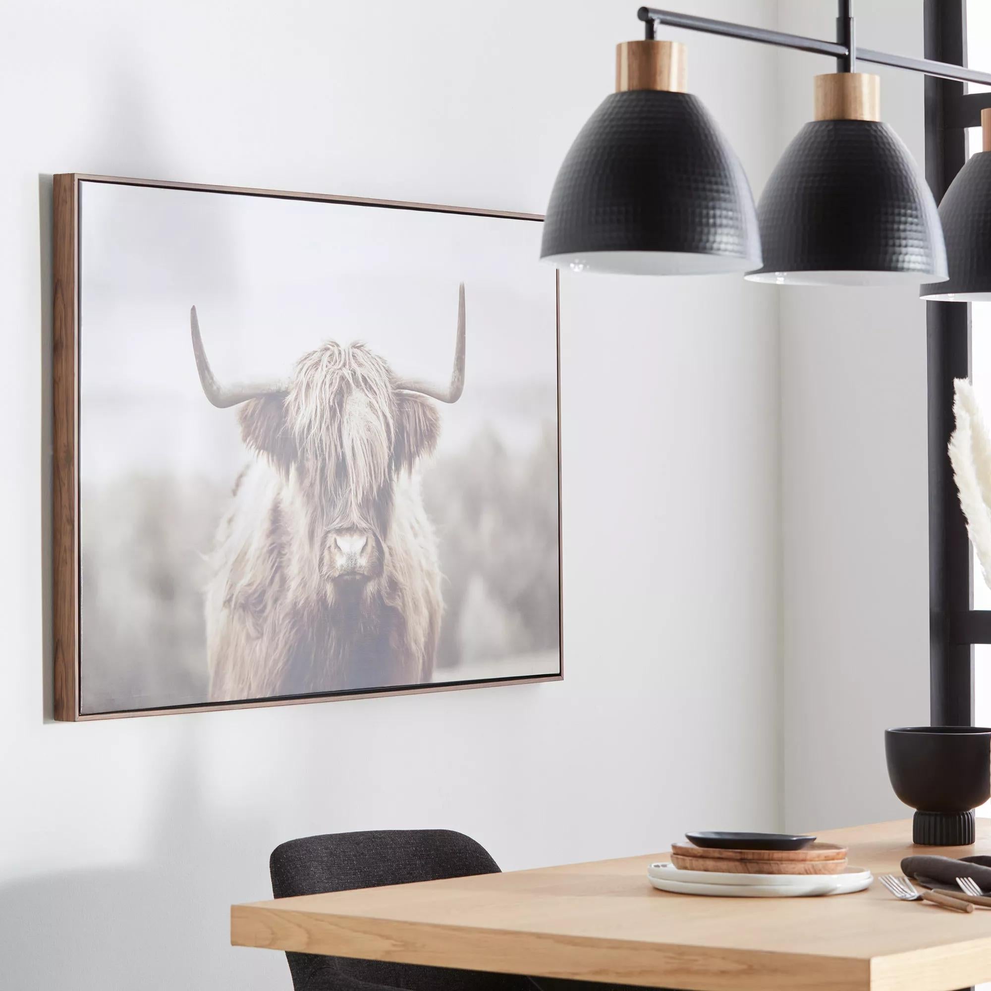 Furry Highland Cow Framed Art