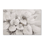 White Blossom Printed Canvas with Gel-Embellishments