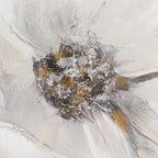 White Blossom Printed Canvas with Gel-Embellishments