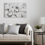 White Blossom Printed Canvas with Gel-Embellishments