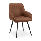 Textured Faux Leather and Metal Dining Chair