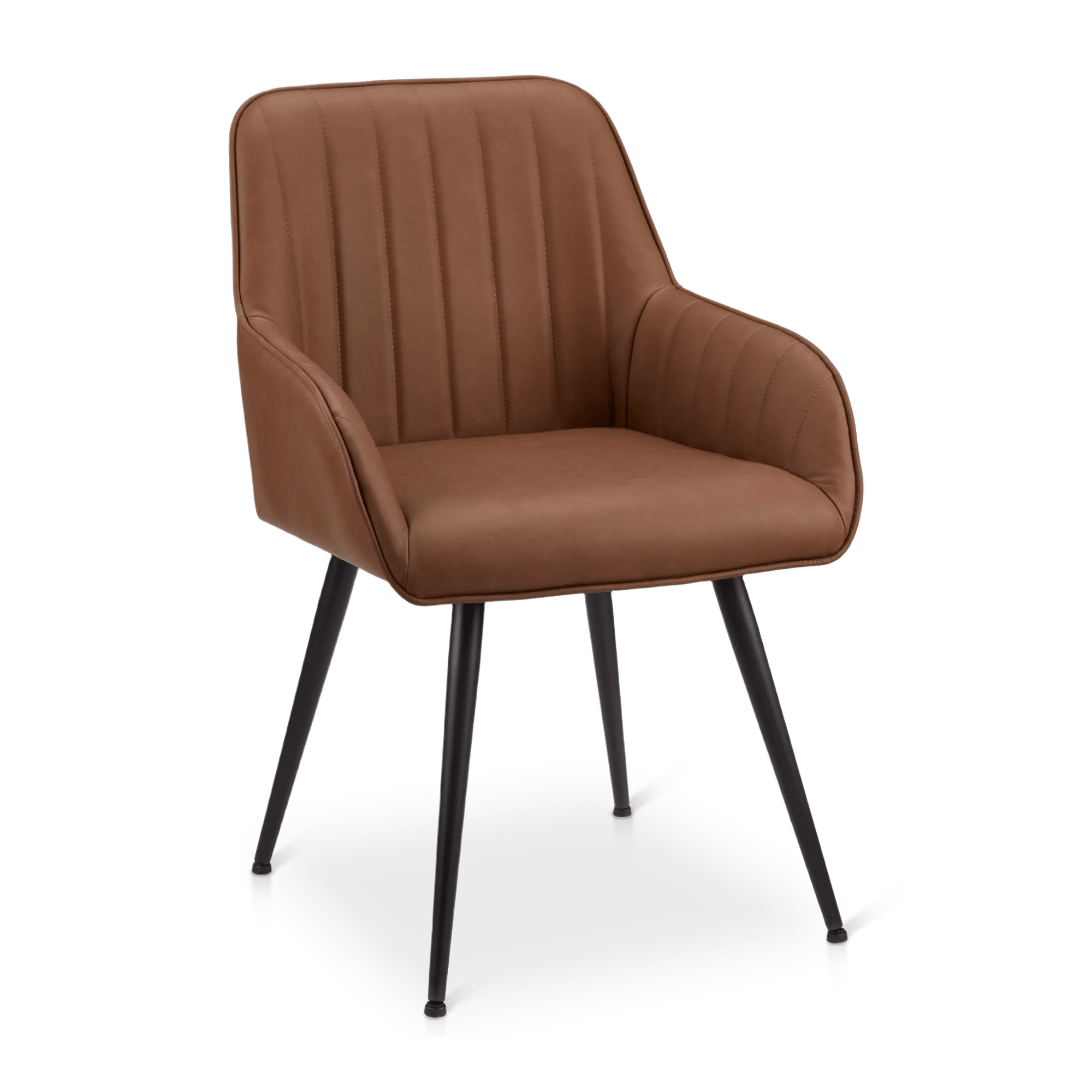 Textured Faux Leather and Metal Dining Chair