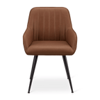 Textured Faux Leather and Metal Dining Chair