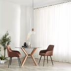 Textured Faux Leather and Metal Dining Chair