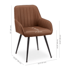 Textured Faux Leather and Metal Dining Chair