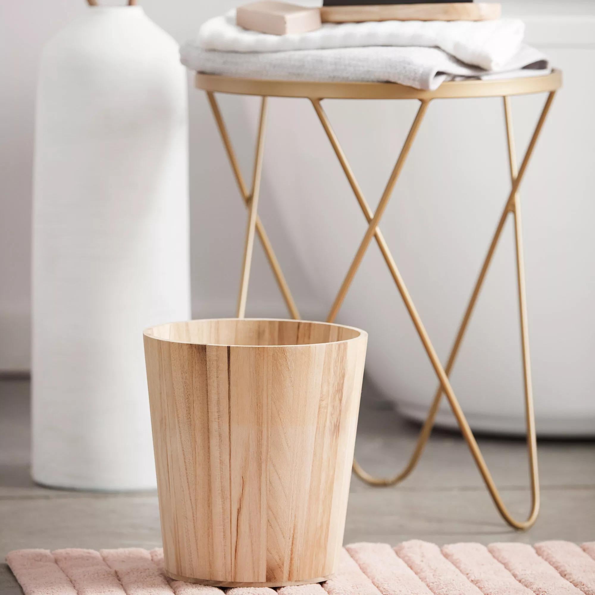 Natural Wood Waste Bin