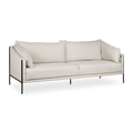Oatmeal Fabric Sofa with Black Metal Legs