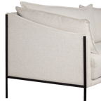 Oatmeal Fabric Sofa with Black Metal Legs