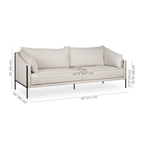 Oatmeal Fabric Sofa with Black Metal Legs