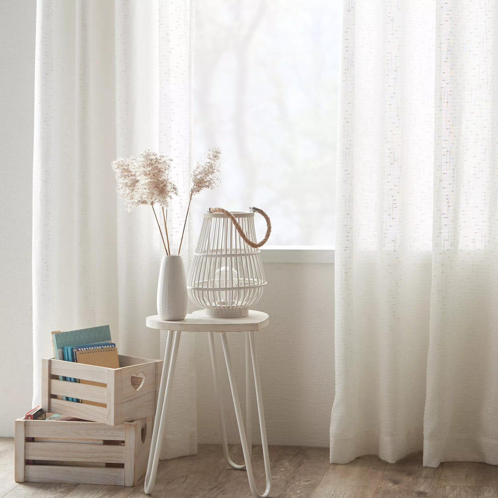 White Aroona Sheer Curtain