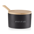 Ceramic Salt Jar with Bamboo Lid and Spoon