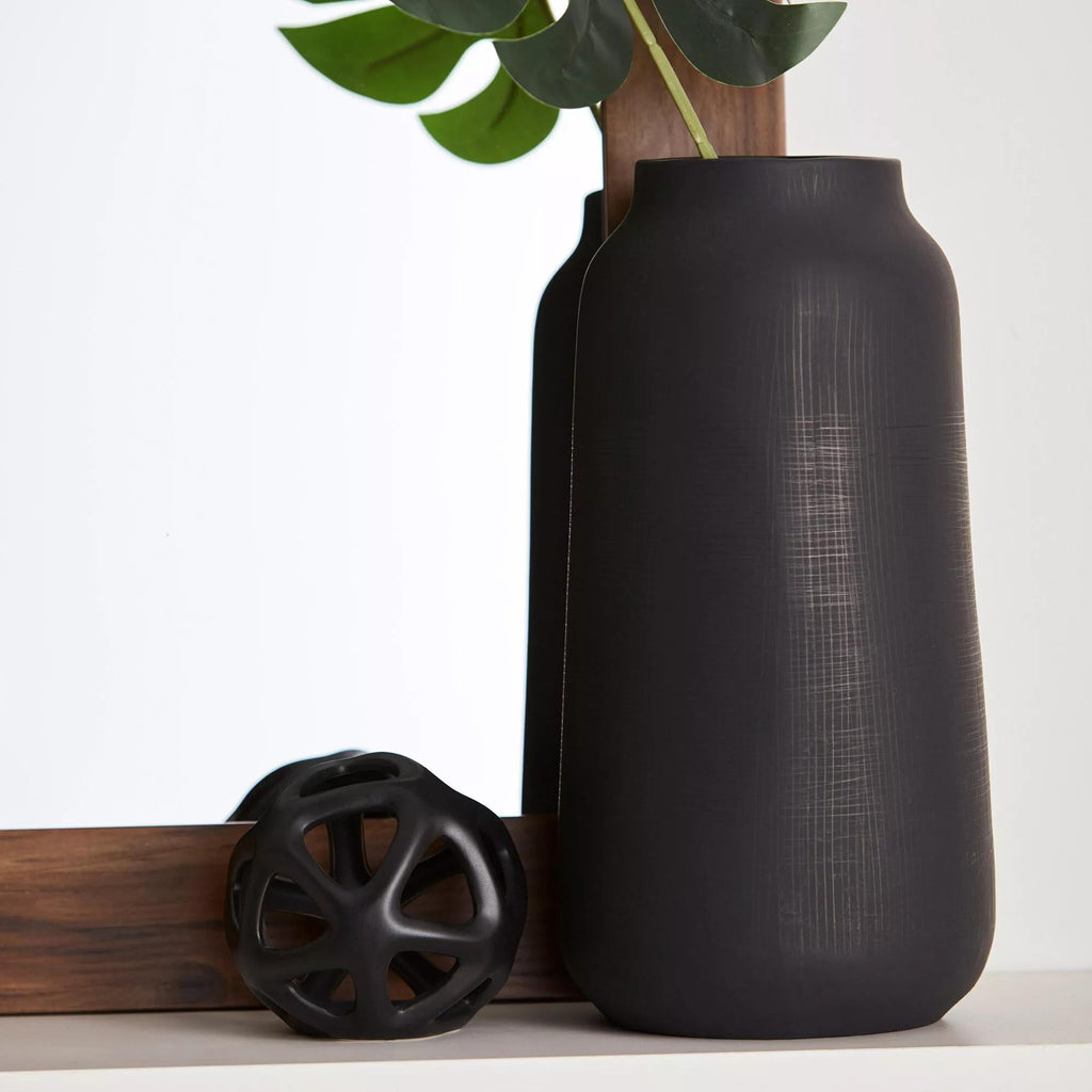 Black Textured Vase
