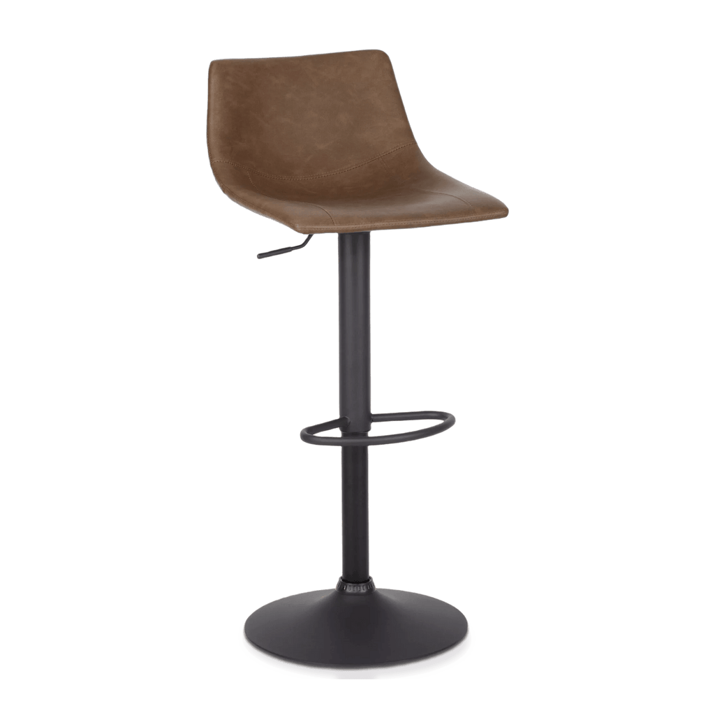 Faux Leather and Metal Adjustable Bar Stool