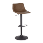 Faux Leather and Metal Adjustable Bar Stool
