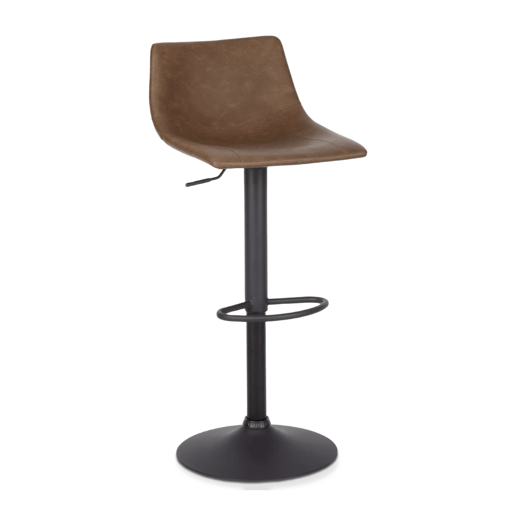 Faux Leather and Metal Adjustable Bar Stool