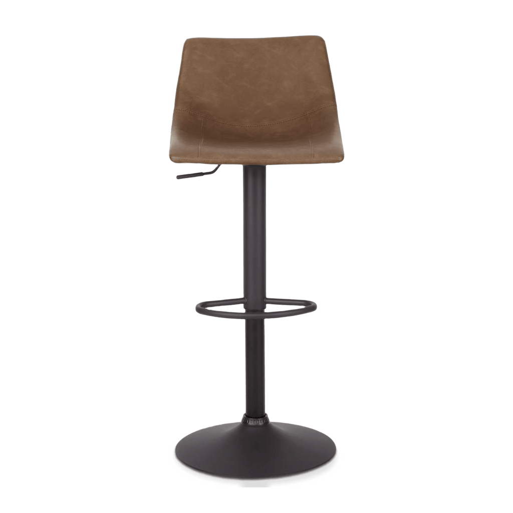 Faux Leather and Metal Adjustable Bar Stool