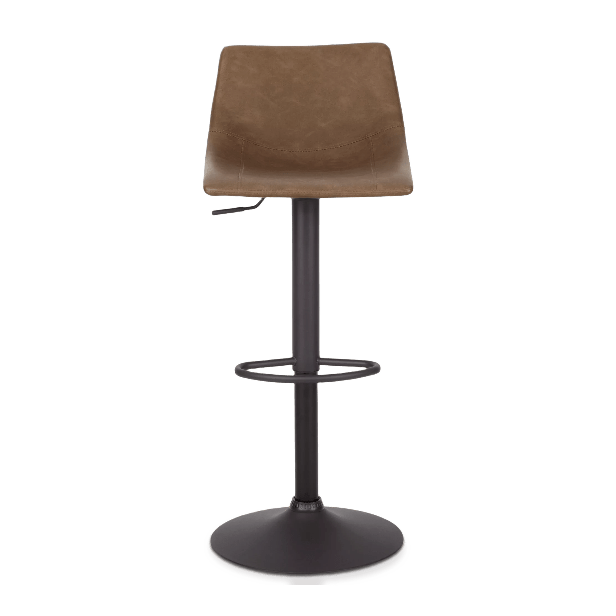 Faux Leather and Metal Adjustable Bar Stool