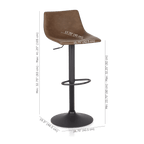 Faux Leather and Metal Adjustable Bar Stool