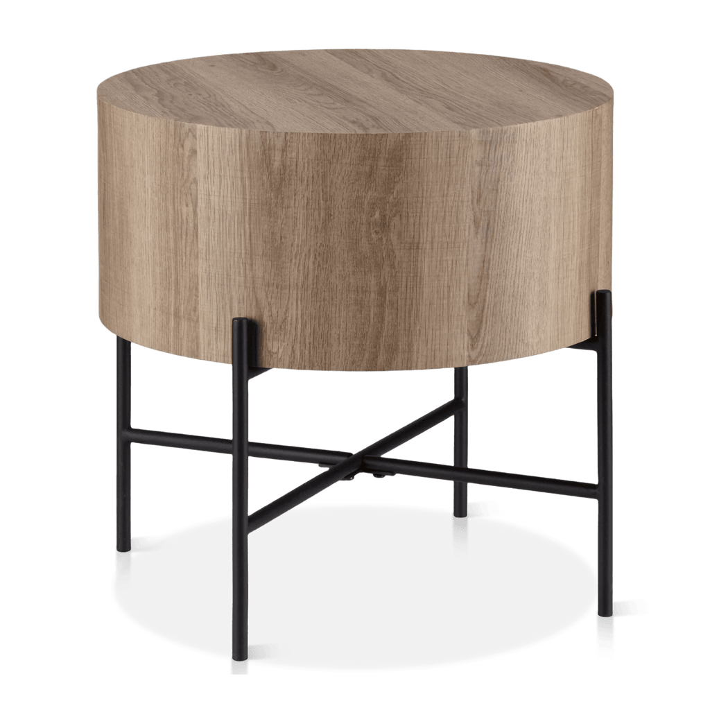 Veneer and Metal Side Table