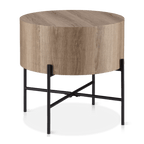 Veneer and Metal Side Table