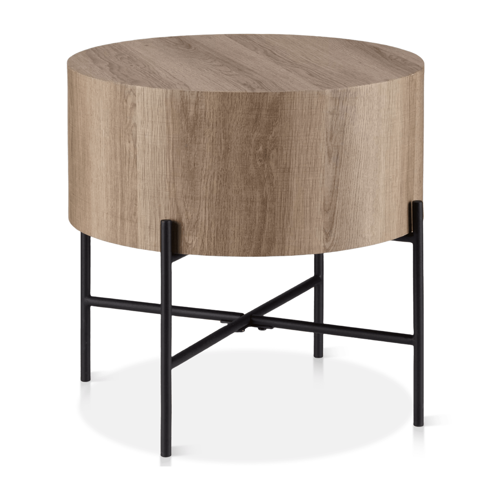 Veneer and Metal Side Table