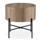Veneer and Metal Side Table