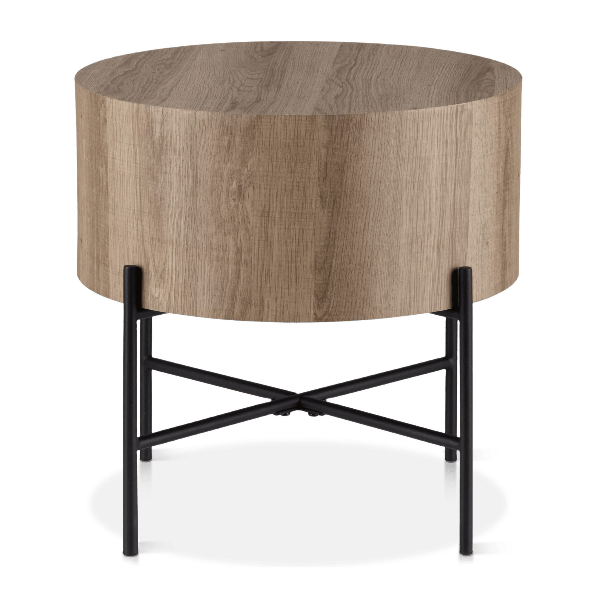 Veneer and Metal Side Table