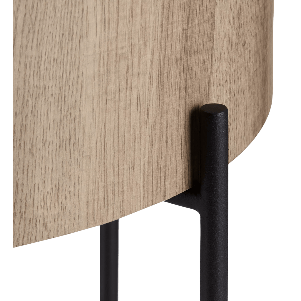 Veneer and Metal Side Table