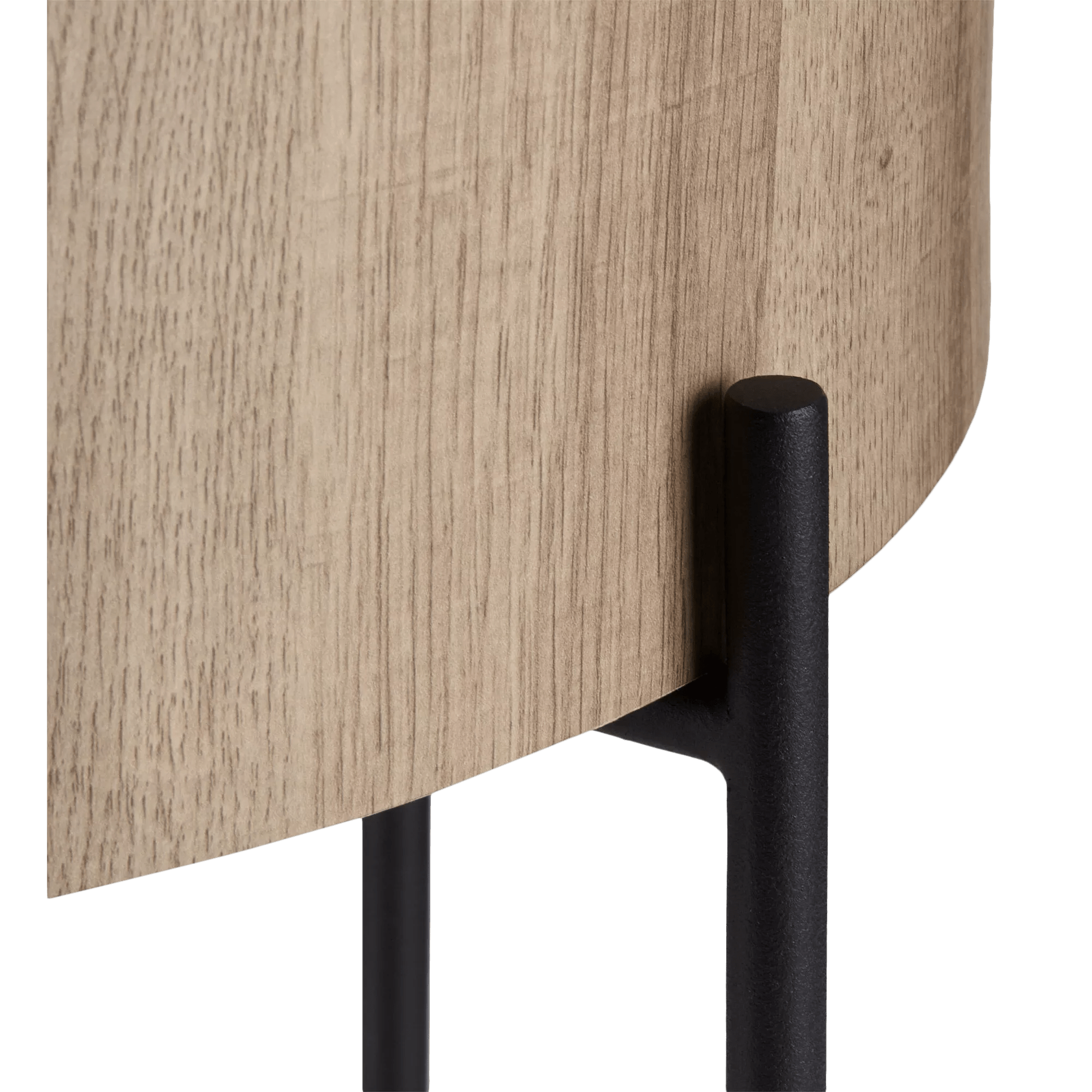 Veneer and Metal Side Table