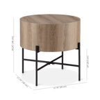 Veneer and Metal Side Table