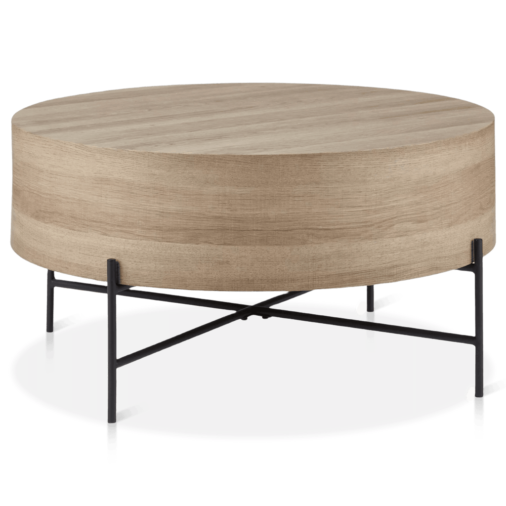 Veneer and Metal Coffee Table
