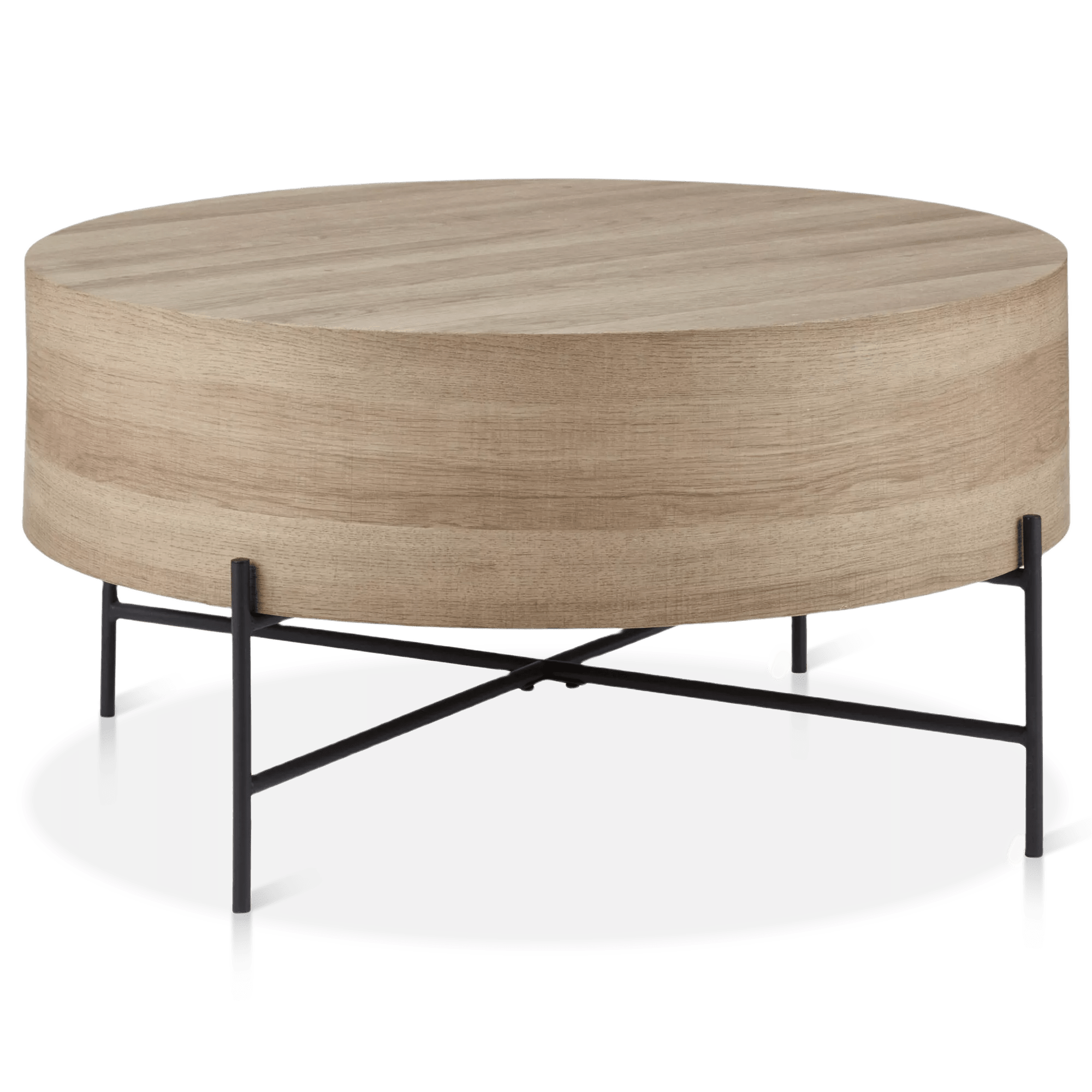 Veneer and Metal Coffee Table